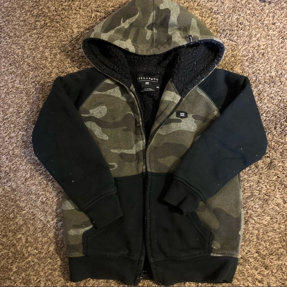 BILLABONG Boys Sherpa Camo Hooded Jacket